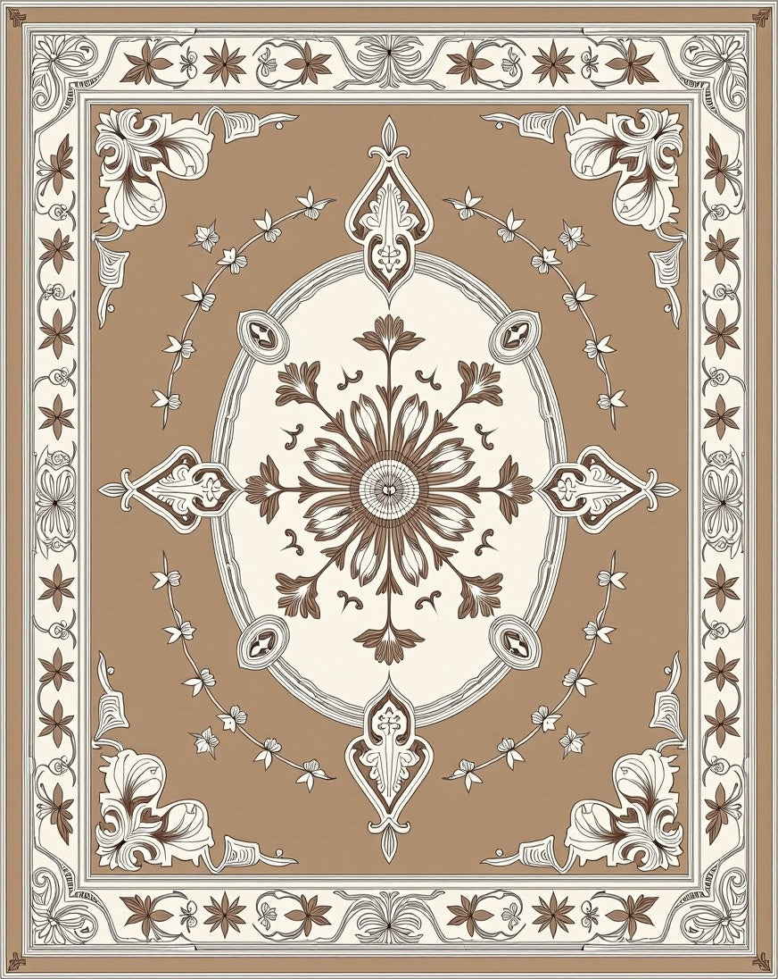 Antique Floral Medallion Design Rug