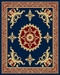Regal Blue Gold Floral Rug