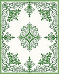 Verdant Floral Scroll Square Medallion Rug