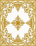Golden Floral Scrollwork Design Rug