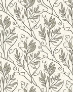 Elegant Natural Leaf Vine Pattern Rug