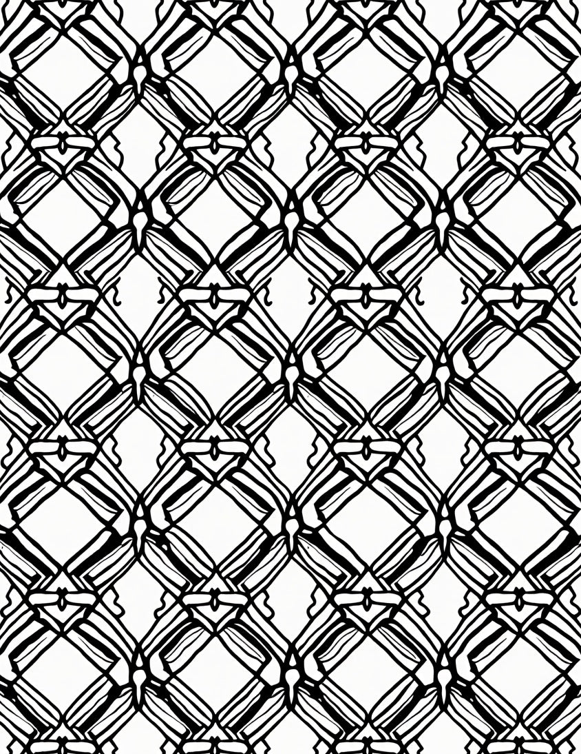 Abstract Black White Diamond Pattern Rug