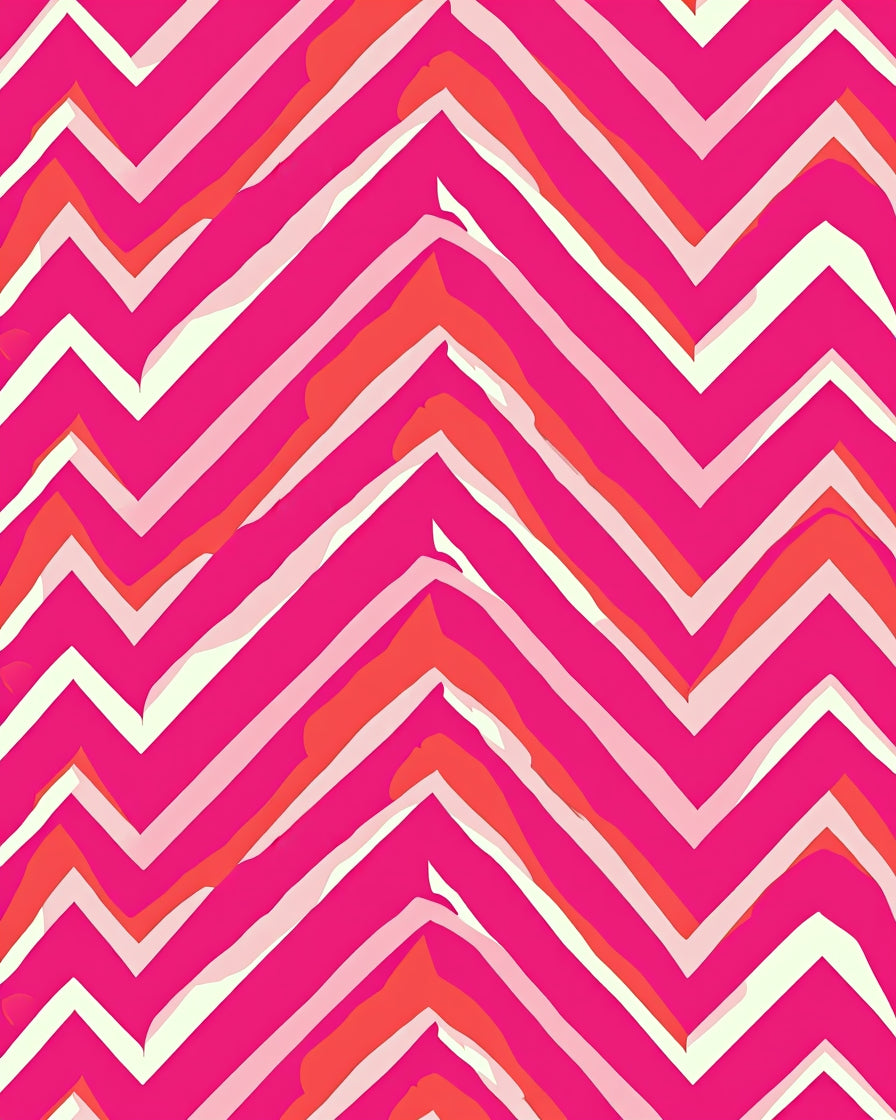 Vibrant Pink Chevron Abstract Rug