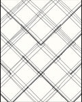 Diagrammatic Black White Intersecting Lines Rug