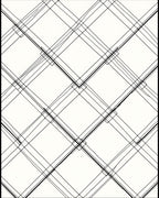 Diagrammatic Black White Intersecting Lines Rug