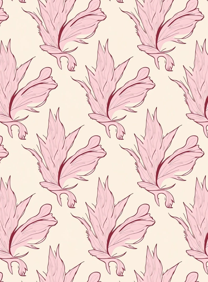 Soft Pink Floral Pattern Design Rug