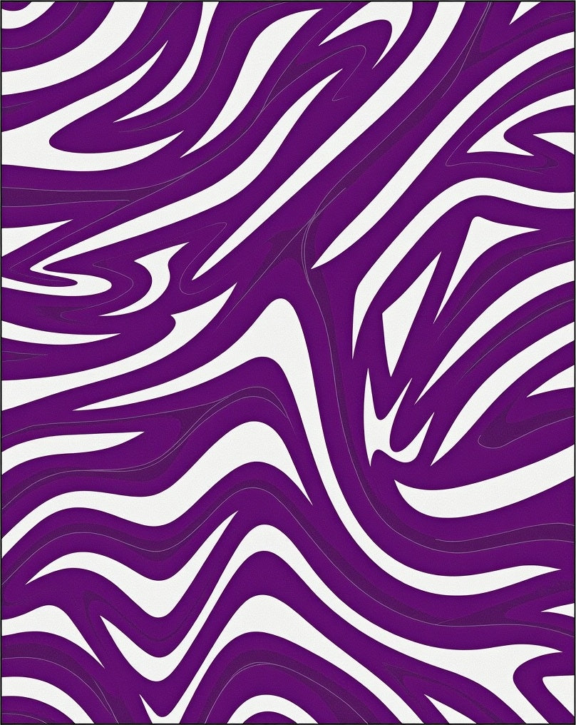 Vibrant Purple Wavy Stripe Pattern Rug