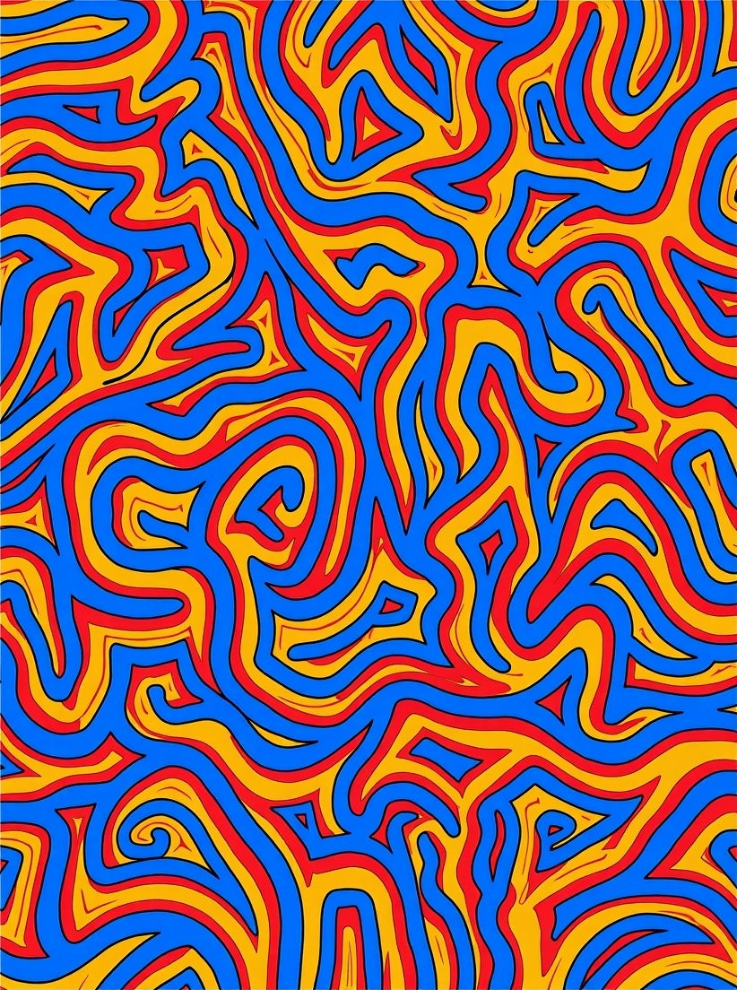 Vibrant Abstract Line Art Rug