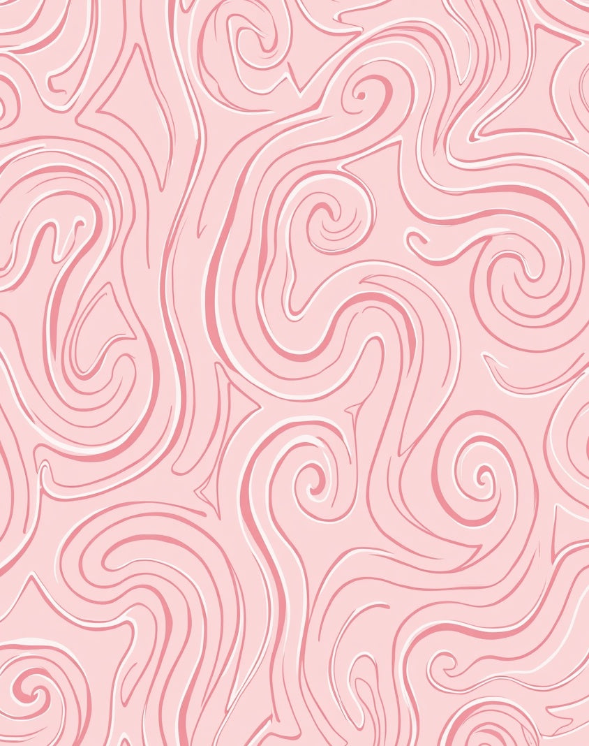 Blush Pink Swirl Pattern Rug