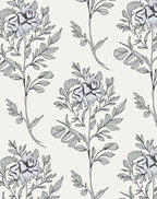 Elegant Floral Vine Line Drawing Rug