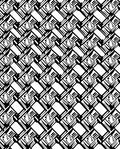 Abstract Interlocking Black White Graphic Rug