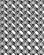 Abstract Interlocking Black White Graphic Rug