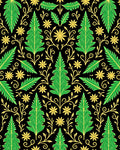 Emerald Forest Floral Vine Arrangement Rug