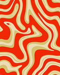 Retro Swirls Bright Pattern Rug