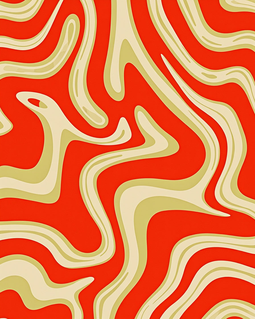 Retro Swirls Bright Pattern Rug