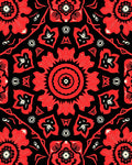 Bold Red Floral Medallion Art Rug