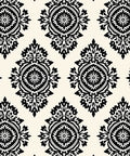 Classic Black White Damask Pattern Rug