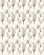 Elegant Feather And Leaf Pattern Rug
