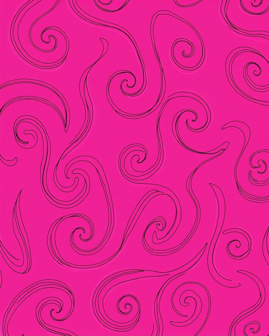 Vivid Pink Swirl Pattern Rug