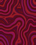 Crimson Jagged Swirl Pattern Rug