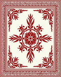 Crimson Vintage Floral Scroll Rug