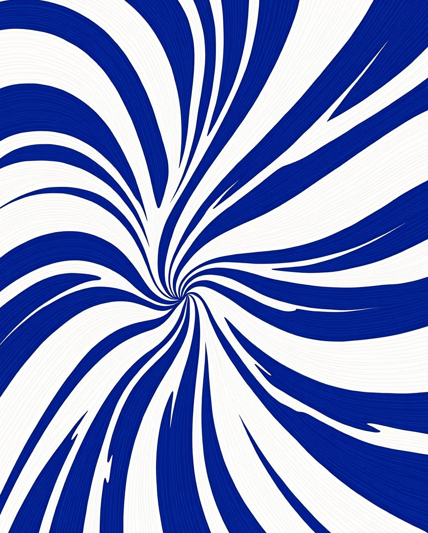 Swirling Blue And White Stripe Pattern Rug