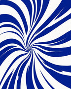 Swirling Blue And White Stripe Pattern Rug