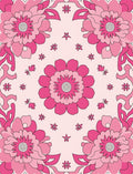 Pink Floral Pattern With Vivid Blooms Rug