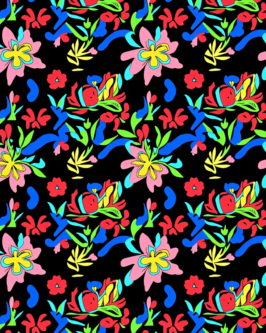 Abstract Floral Bloom Pattern Rug