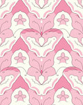 Pink Floral Symmetry Design Rug