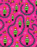 Pink Soldier Vine Star Repeating Rug