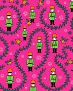 Pink Soldier Vine Star Repeating Rug