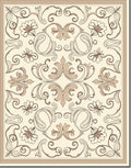 Ornate Floral Scrollwork Pattern Rug