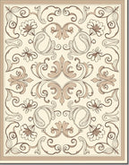 Ornate Floral Scrollwork Pattern Rug