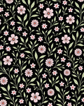 Pink Floral Vine Pattern Rug
