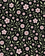 Pink Floral Vine Pattern Rug