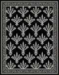 Classic Black White Floral Pattern Rug
