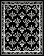 Classic Black White Floral Pattern Rug