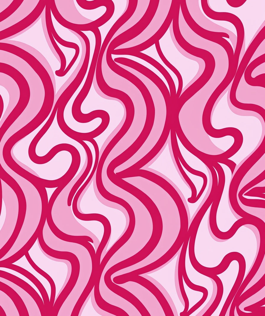 Vibrant Pink Swirl Abstract Design Rug