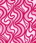 Vibrant Pink Swirl Abstract Design Rug