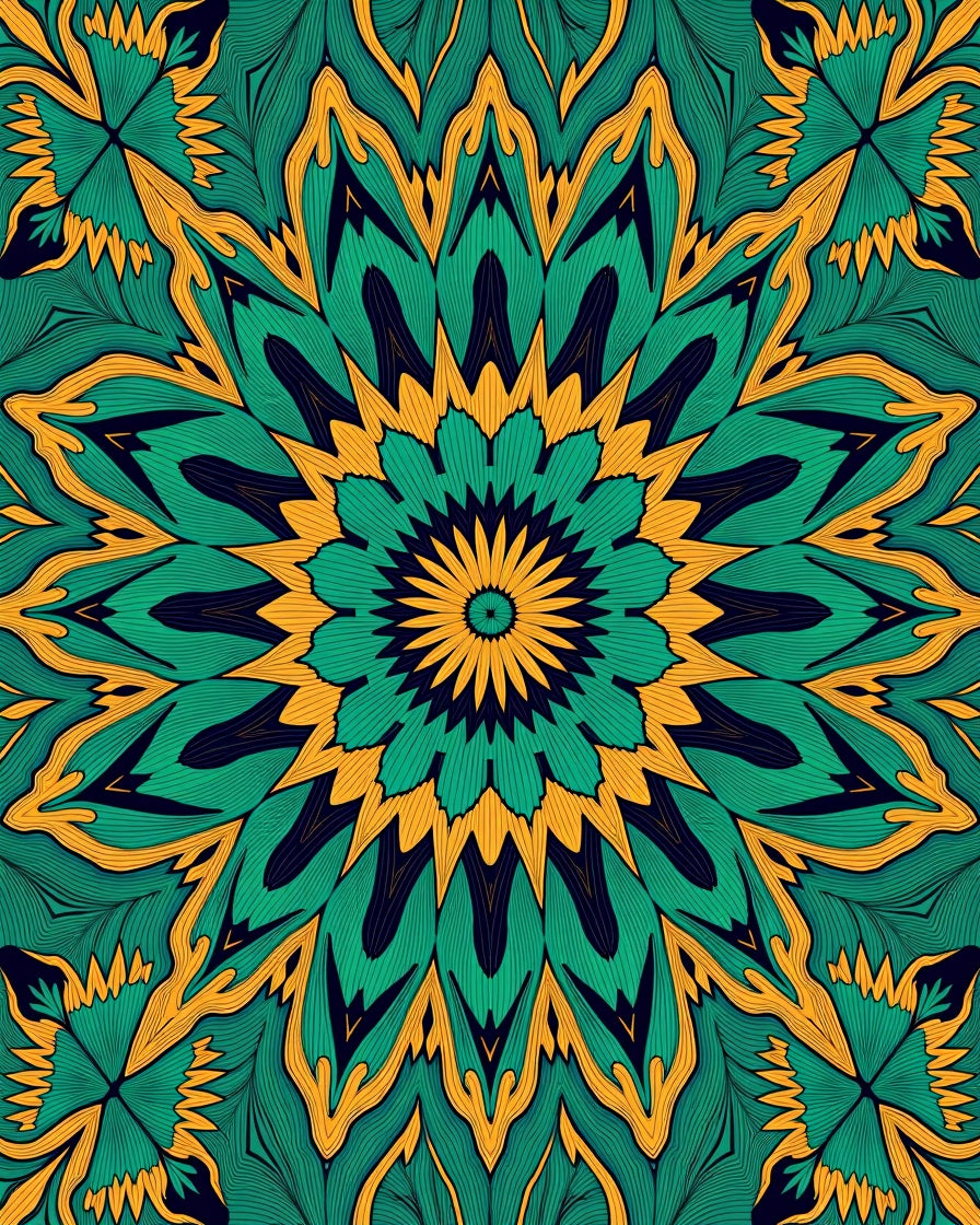 Intricate Floral Mandala Pattern Rug