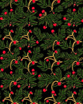 Vibrant Red Berry Evergreen Garland Rug