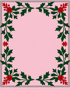 Crimson Holly Garland Pink Rug