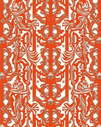 Abstract Floral Pattern With Faces Rug