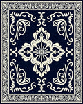 Intricate Floral Scrollwork Symmetry Rug