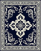 Intricate Floral Scrollwork Symmetry Rug