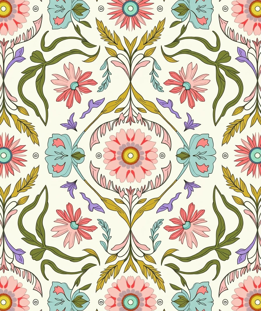 Vintage Floral Garden Pattern Rug