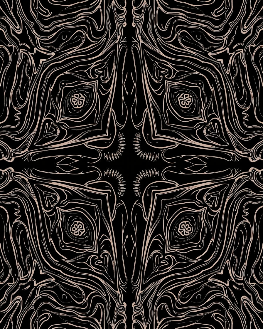 Abstract Organic Swirls Pattern Rug