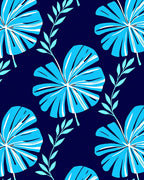 Aqua Leaf Bold Pattern Rug