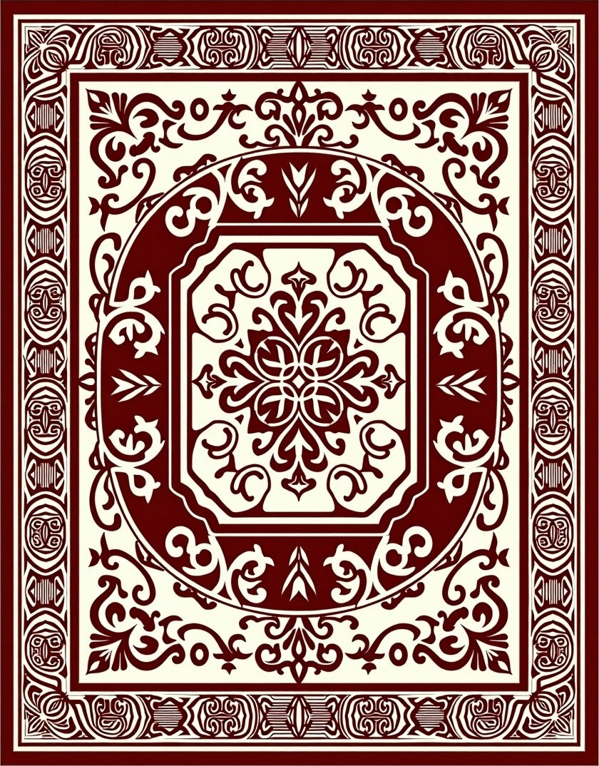 Classic Floral Medallion Geometric Design Rug